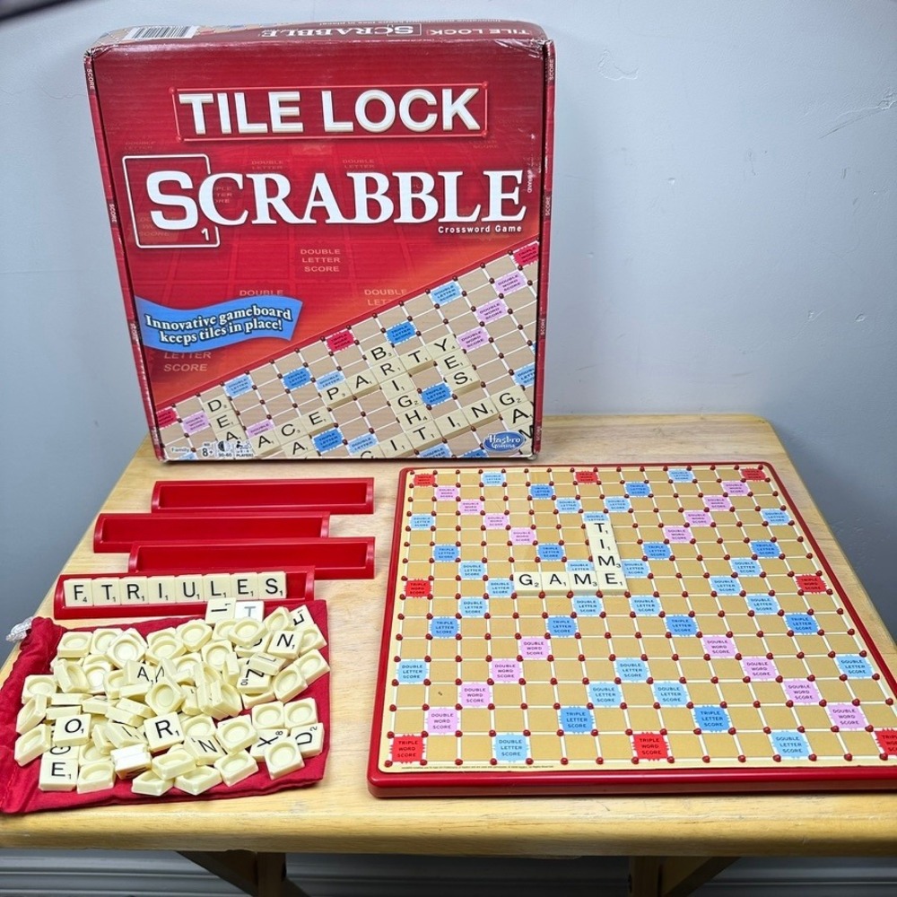 Tile Lock Scrabble COMPLETE Hasbro Winning Move Games 2020 Spelling Words Family